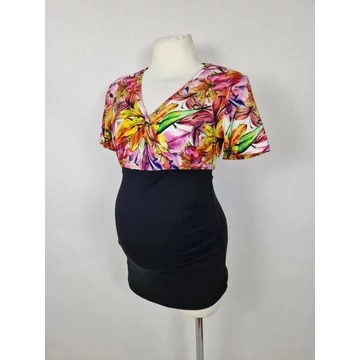 Kismama felső M  (színes virágos)